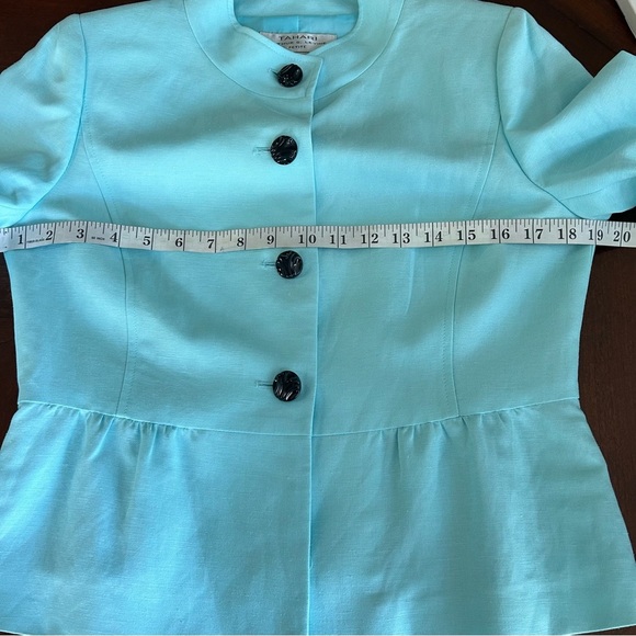 NEW Tahari | Linen Blend Peplum Blazer Jacket - Picture 6 of 10